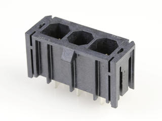 1720420301 - Super Sabre Vertical Header, 3 Circuit, Short Solder Tail without Board Lock, Complies with UL1977 Finger Proof Standards, Glow-Wire Capable