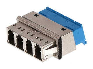 1061230500 - LC Adapter, Quad, EMI, Metal Body, Snap Mount Style, Duplex SC Footprint, Shutter One Side