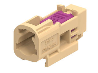 2079125528 - High-Speed FAKRA Mini (HFM) Single Plug Housing, 1x1, Key J, Beige, with Clipslot