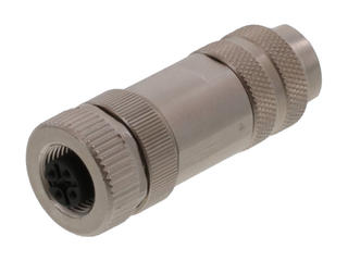 1200710033 - Micro-Change (M12) Field Attachable Connector, 4 Poles, Straight, Female, Shielded, Screw Termination, Cable Diameter 6.00-8.00mm
