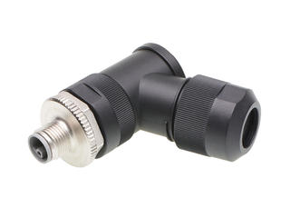 1205030010 - Micro-Change (M12) Field Attachable Connector, 5 Poles, L-Coded, Angled, Male, Unshielded, Screw Termination, Cable Diameter 8.00-13.00mm