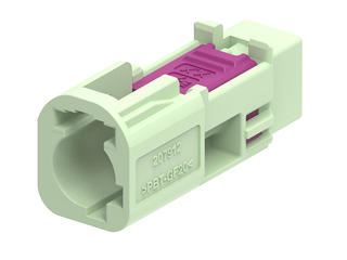 2079125333 - High-Speed FAKRA Mini (HFM) Single Plug Housing, 1x1, Key N, Pastel Green, without Clipslot