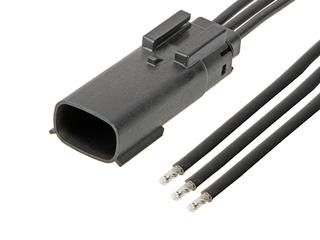 2162831033 - MX150 Male-to-Pigtail Off-the-Shelf (OTS) Cable Assembly, Single Row, 600.00mm Length, Tin (Sn) Plating, 3 Circuits, Black