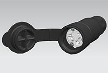 1301460201 - Watertite Extreme Extra Hard Outdoor Connector, 2 Pole/3 Wire, NEMA 6-20, 250V, Cord Grip Body Size F2, Black, Petrochemical Grade