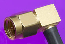 732510211 - SMA Plug, Right-Angle, Crimp, RG-174, RG-188 and RG-316 Cable, Crimp, Body Passivated Stainless Steel, Tray, 50 Ohms