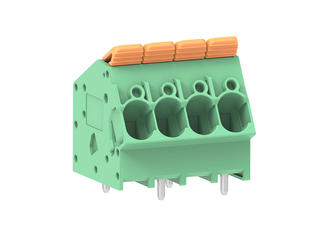 2213920004 - 7.50mm Pitch Lever Activated Fixed Mount PCB Terminal Block, 35° Wire Entry, Left Rear Terminal, 4 Circuits