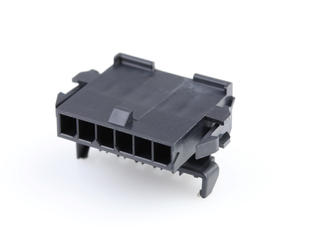 2008750106 - Micro-Fit TPA Panel Mount Plug Housing, Single Row, 6 Circuits, UL 94V-0, Low-Halogen, Black