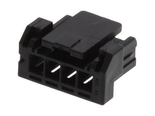 5055700401 - 2.00mm Pitch, Micro-Lock Plus Receptacle Crimp Housing, Single Row, Positive Lock, 4 Circuits, Low-Halogen, Black