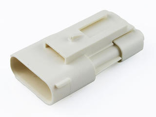 2077781213 - Squba 3.6 Sealed Plug Assembly, 3.60mm Pitch, 3 Circuits, Single Row, Glow-Wire Capable, with Clipslot, Key B, Natural, UL1015/UL1230 Compatible