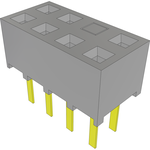 Samtec-SMM-104-01-S-D-04 Connector Headers and PCB Receptacles Conn Socket Strip SKT 8 POS 2mm Solder ST Top Entry Thru-Hole TIGER EYE™ Bulk