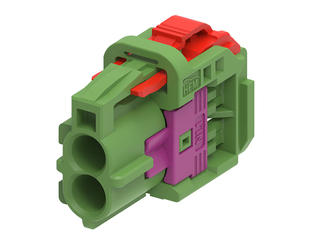 2079118624 - High-Speed FAKRA Mini (HFM) Dual Stacked Jack Housing, 2x1, Key E, Green, with CPA