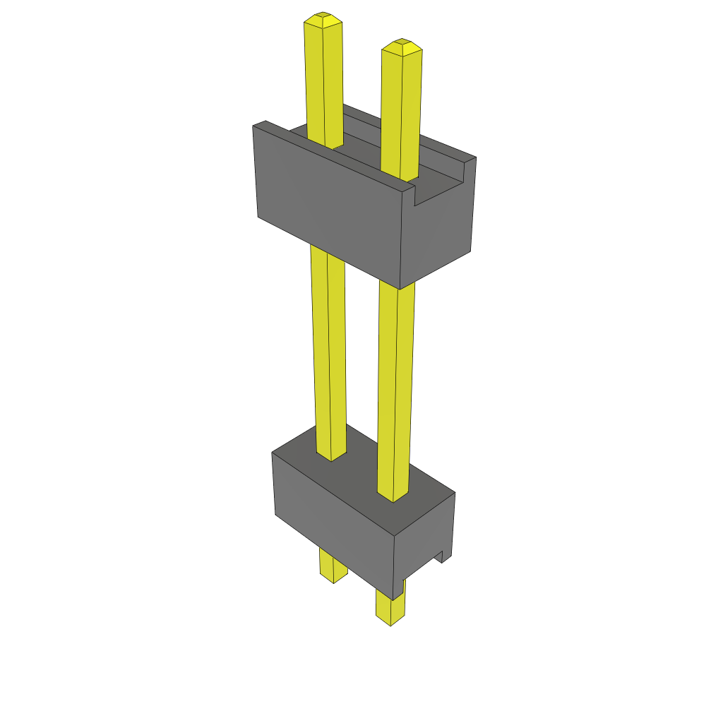 Samtec-ZW-02-09-T-S-512-109 Connector Headers and PCB Receptacles Conn Board Stacker HDR 2 POS 2.54mm Solder ST Top Entry Thru-Hole Bulk