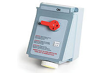 1301500193 - 60 Amp Safeway Pin and Sleeve Mechanical Interlock with Flip Lid, 3 Pole/4 Wire, 250V, Orange