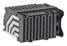 1713295020 - Impel 90 Ohm, 4 Pair Right-Angle Daughtercard, 3.00mm Pitch, Right Guided, 10 Columns, 80 Circuits, Plated Through Hole Dimension 0.36mm