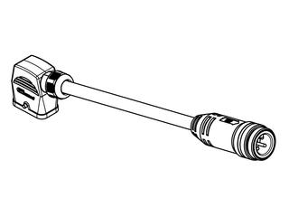 1302490118 - BradPower D-Size (1 3/8"–M35) 4-Pole Straight Male to GWConnect Heavy Duty Connector S-QD 4/2 90° Female, 10 AWG, Black TPE Cable, 3.0m (9.84') Length