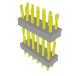 Samtec-TW-06-06-S-D-420-100 Connector Headers and PCB Receptacles Conn Board Stacker HDR 12 POS 2mm Solder ST Top Entry Thru-Hole Bulk