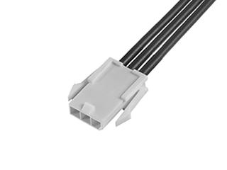 2153221031 - Mini-Fit Jr. Male-to-Mini-Fit Jr. Male Off-the-Shelf (OTS) Cable Assembly, Single Row, 150.00mm Length, Tin (Sn) Plating, 3 Circuits, Black