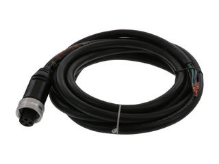 1300630264 - BradPower D-Size (1 3/8"–M35) Single-Ended Cordset, 4 Poles, Female (Straight) to Pigtail, 10 AWG, Black TPE Cable, 40.0m (131.20') Length