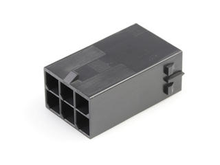 1054110106 - Mega-Fit Plug Housing, Dual Row, 6 Circuit, UL 94V-0, Glow-Wire Capable,  Free Hanging