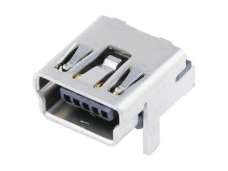5022381517 - Mini-B Receptacle, Right-Angle, Through Hole, 2.60mm Solder Tabs, without Convex, Lead-Free