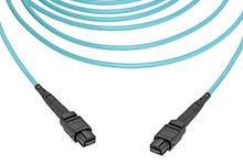 1062250007 - MPO Female-to-MPO Female Fiber Optic Trunk Cable Assembly, 50/125µm, 4.80mm, Multimode, 12 Fiber, Plenum, OM4, 50.0m Length, Aqua Cable