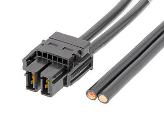 2180570210 - EXTreme Guardian Receptacle-to-Pigtail Off-the-Shelf (OTS) Cable Assembly, Bluntcut Wires, 11.00mm Pitch, Single Row, 1.0m Length, 2 Circuits, Black