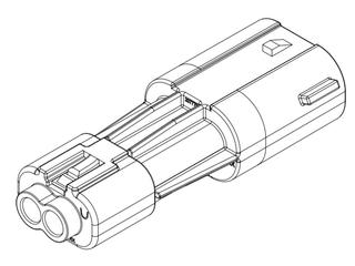 2077780212 - Squba 3.6 Sealed Plug Assembly, 3.60mm Pitch, 2 Circuits, Single Row, Glow-Wire Capable, Key B, Natural, UL1015/UL1230 Compatible