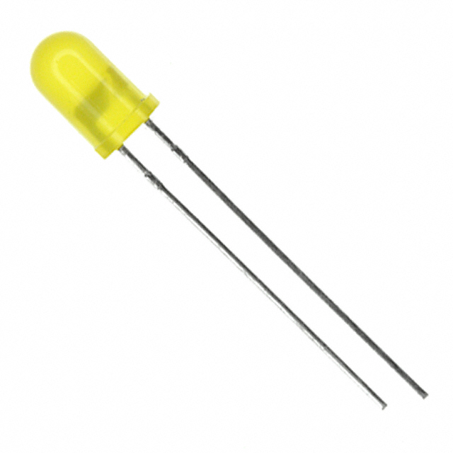 T-1-3^4 Diffused Yellow Round Domed-Top LED Radial