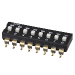 Same Sky (formerly CUI Devices)-DS04-254-2-07BK-SMT-TR Switch DIP Switch DIP OFF ON SPST 7 Flat Slide 0.025A 24VDC Gull Wing 1.27mm SMD T/R