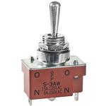 NKK Switches-S3AW Switch Toggle Switch Toggle ON OFF ON SPDT Round Lever Solder Lug 20A 250VAC 30VDC Panel Mount with Threads