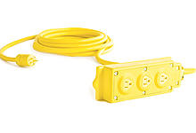 1301360059 - Super-Safeway Multi-Tap (3) L5-20 Outlet Box with Buss Bars, 7.62m (25.0') Cord Length, 12/3 SOOW Cord, NEMA L5-20 Plug