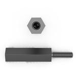 RAF Electronic Hardware-M2145-4007-SS Standoffs Standoff Hex M/F M4 X 0.7-THD 6mm-A/F 9.53mm-LG Stainless Steel Plain