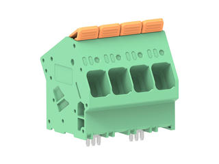 2249320004 - 10.00mm Pitch Lever Activated Fixed Mount PCB Terminal Block, 35° Wire Entry, Left Front Terminal, 4 Circuits