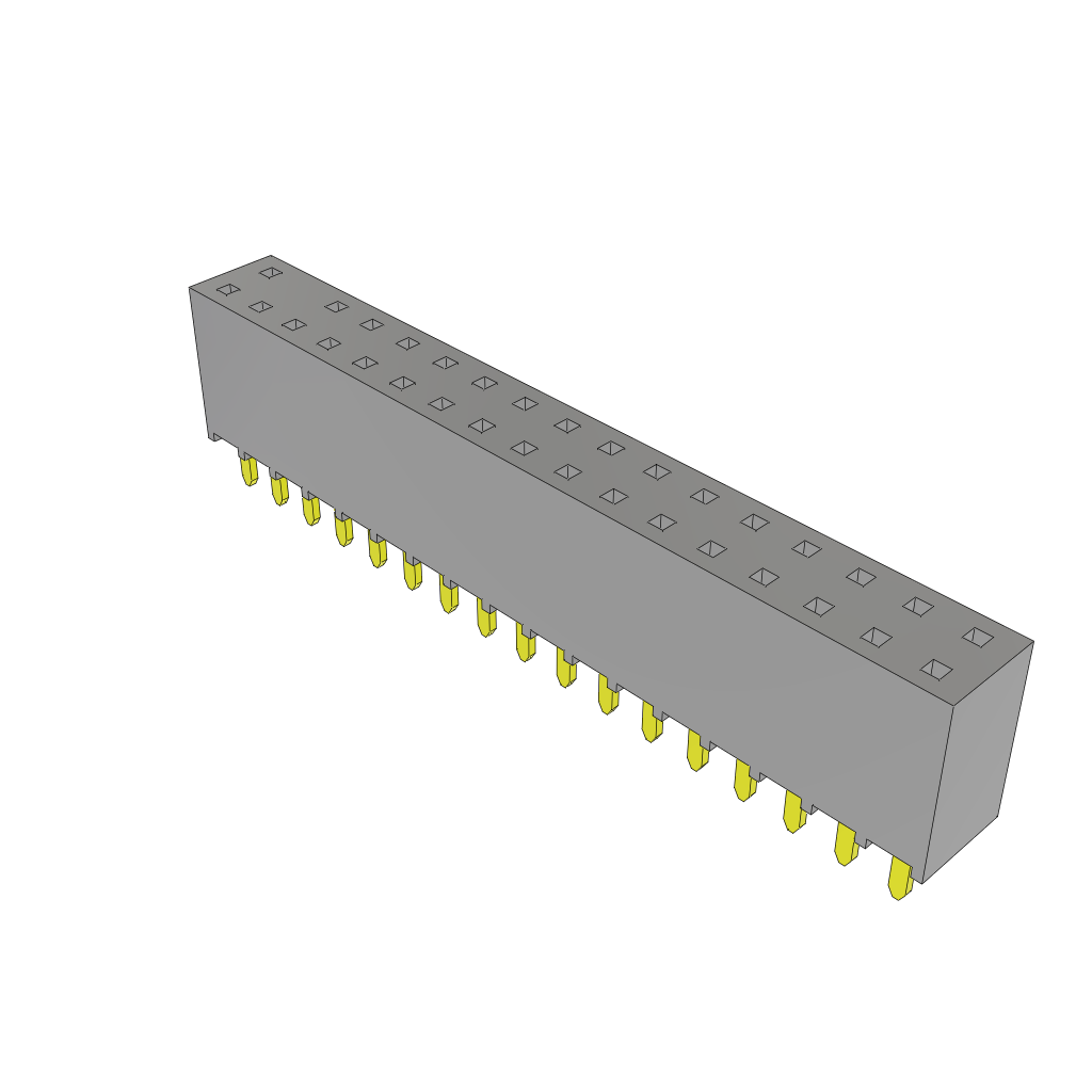 Samtec-SSW-117-01-S-D-032 Connector Headers and PCB Receptacles Conn Socket Strip SKT 34 POS 2.54mm Solder ST Top Entry Thru-Hole Bulk
