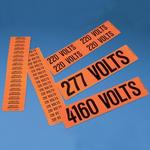 Panduit-PCV-120/208BY Cable Markers Cable Markers Voltage Label Vinyl Black/Orange 28.6x114.3mm
