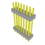 Samtec-TW-07-08-G-D-600-090 Connector Headers and PCB Receptacles Conn Board Stacker HDR 14 POS 2mm Solder ST Top Entry Thru-Hole Bulk