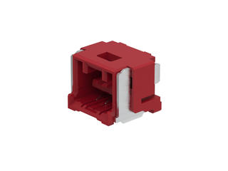 5025850372 - 1.50mm Pitch, CLIK-Mate PCB Receptacle, Single Row, Surface Mount, Right-Angle, Tin Plating, Positive Lock, 3 Circuits, Red