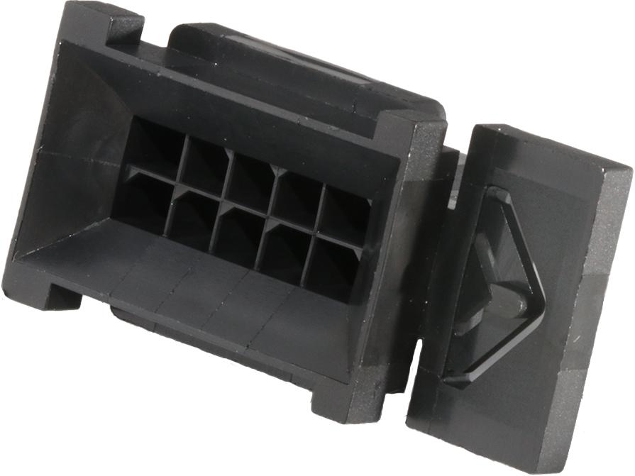 Molex-0443001000 Connector Discrete Wire Housing Conn Housing M 10 POS 3mm Crimp ST Panel Mount Black Micro-Fit 3.0 BMI™ Bag