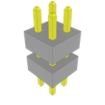 Samtec-TW-02-11-G-D-200-100 Connector Headers and PCB Receptacles Conn Board Stacker HDR 4 POS 2mm Solder ST Top Entry Thru-Hole Bulk