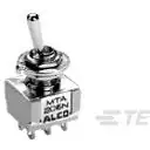 TE Connectivity-MTF106G Switch Toggle Switch Toggle (ON) OFF (ON) SPDT Flat Lever Wire Lug 6A 250VAC 28VDC Panel Mount with Threads