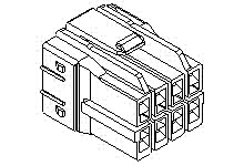 513470800 - 3.30mm Pitch Wire-to-Wire Receptacle Housing, Positive Lock, Dual Row, 8  Circuits