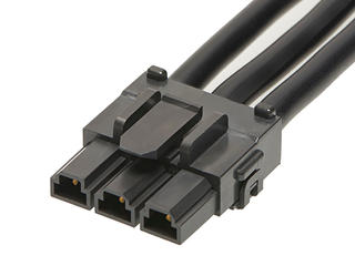 369240310 - Mini-Fit Sr.-to-Mini-Fit Sr. Off-the-Shelf (OTS) Cable Assembly, 10.00mm  Pitch, Single Row, 1.0m Length, 3 Circuits, Black