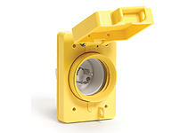 1301470126 - Watertite Extreme Male Receptacle with Locking Blade, Single Flip Coverplate, 4 Pole/5 Wire, Non-NEMA, 600V