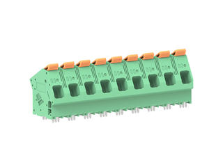 2249330009 - 15.00mm Pitch Lever Activated Fixed Mount PCB Terminal Block, 35° Wire Entry, Bussed Terminals, 9 Circuits