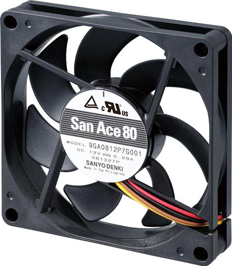 SANYO DENKI-9GA0824H7D001 Blowers and Fans FAN, 24VDC, 80X80X15mm, 31.4CFM
