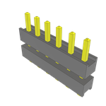 Samtec-ZW-06-07-G-S-248-062 Connector Headers and PCB Receptacles Conn Board Stacker HDR 6 POS 2.54mm Solder ST Top Entry Thru-Hole Bulk