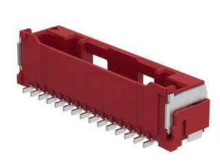 5025841572 - 1.50mm Pitch, CLIK-Mate PCB Receptacle, Single Row, Surface Mount, Vertical, Tin Plating, Positive Lock, 15 Circuits, Red