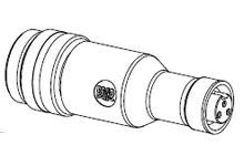 1300680015 - BradPower D-Size (1 3/8"–M35) AC Male to Micro-Change Female Pass Thru, 3-Pole