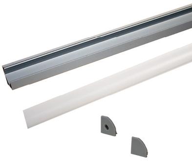 JKL Components-ZFC-18C1000-PCMW Lighting Accessories LED Aluminum Corner Channel Rail with Cover
