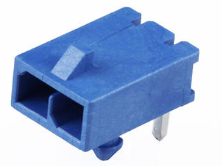 2157602034 - Micro-Fit+ Versa Color Right-Angle Header, Through Hole, 3.00mm Pitch, Single Row, 4 Circuits, 0.38µm Gold (Au) Plating, Glow-Wire Capable, Blue